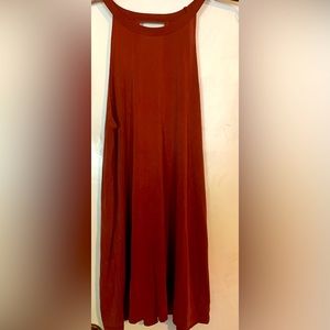 Audrey 3 + 1 Sleeveless Burgundy Dress with Open V Back - Short Length - Large